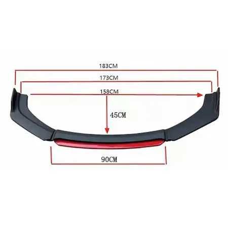 Lip Prelungire Bara Fata 4 piese Universal Spoiler 183cm Negru Rosu