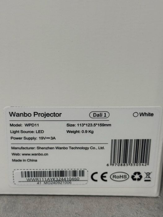 Videoproiector Wanbo  Android 350 Lumeni, 720p, Wireless, Bluetooth