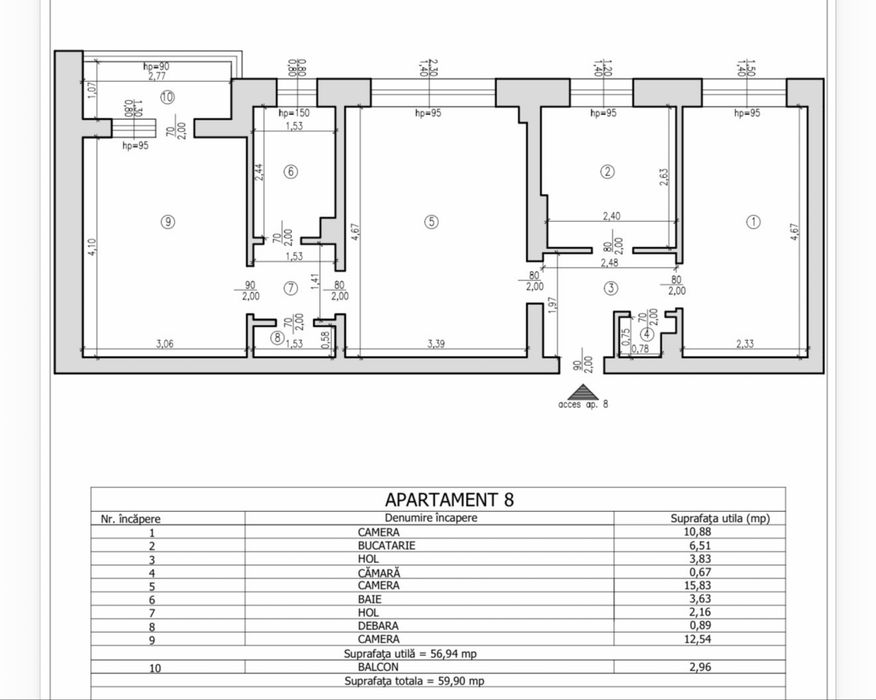 Apartament 56,94 mp utili — Râșnov, Str. I.S.R.