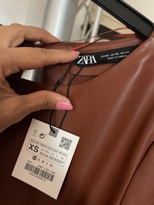 Нова рокля на Zara от изкуствена кожа и дантела