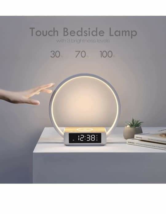 Lampa cu touch,ceas si incarcare telefon