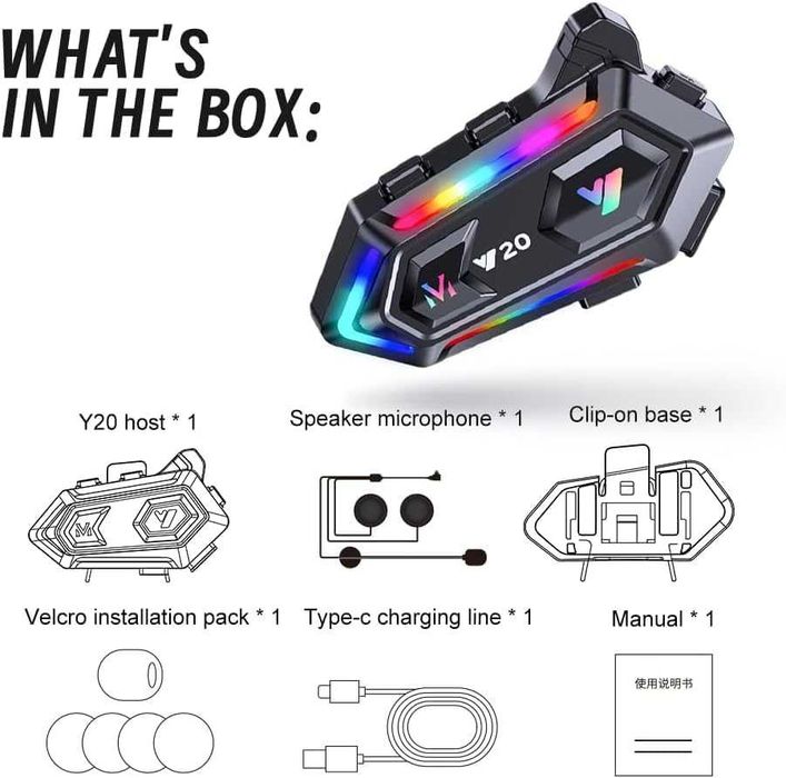 Bluetooth слушалка за мотоциклетна каска WNJACO Y20