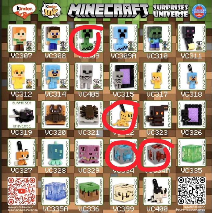 Майнкрафт фигурки Kinder Joy