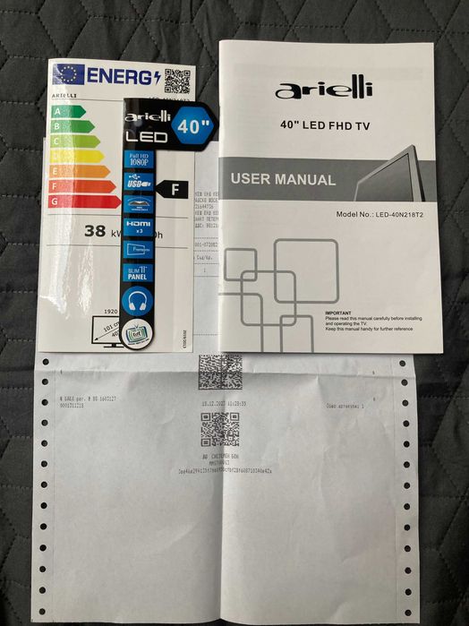 Телевизор Arielli 40 инча перфектен с гаранция
