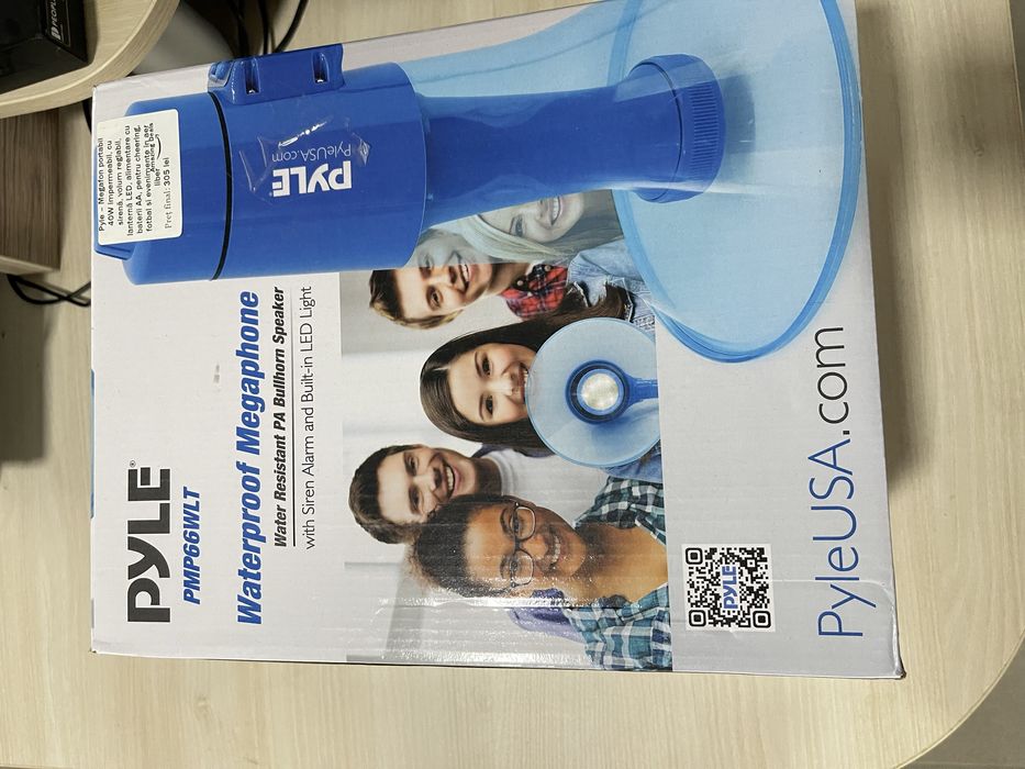 Pyle - Megafon Portabil 40W ,Impermeabil ,Sirenă ,Volum Reglabil