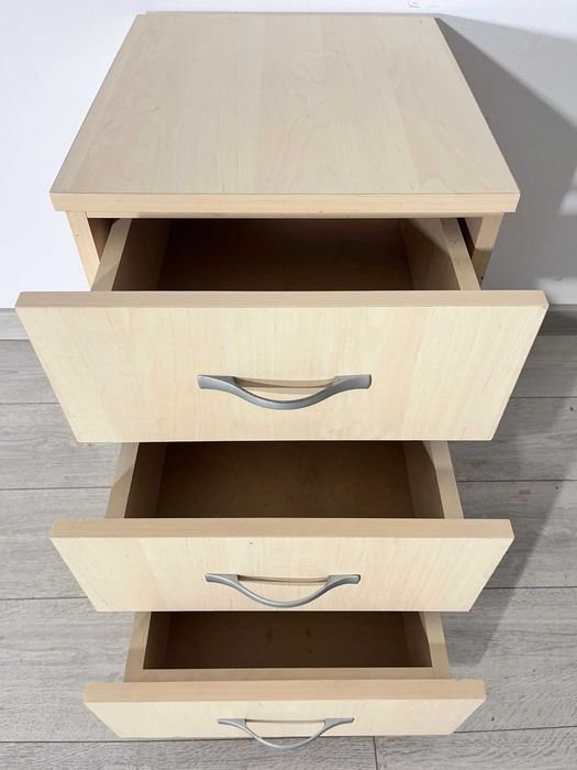 Rollbox cu 3 Sertare; Mic Dulap Birou tip Cub; Noptieră