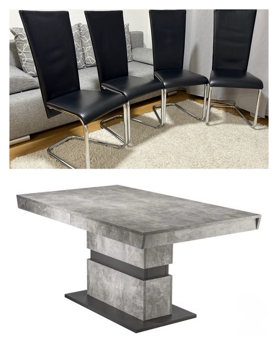 Set scaune + masa bucatarie/living impecabile - calitate