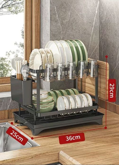 Подставка для посуды черная