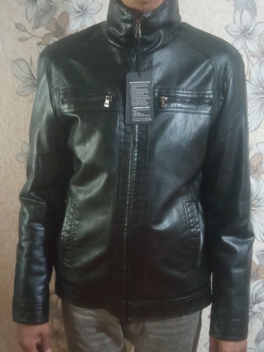 Мужская куртка ЭКО кожа теплая