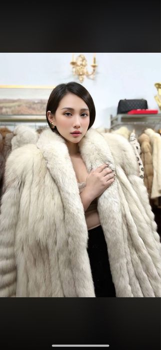 Палто сребърна лисица