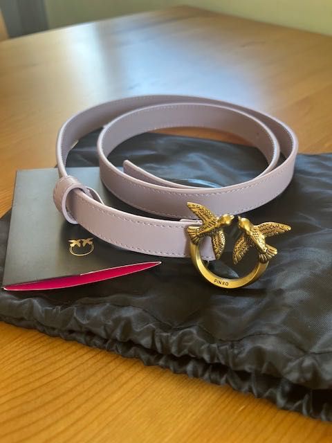 Светло лилав колан Pinko със златни орнаменти