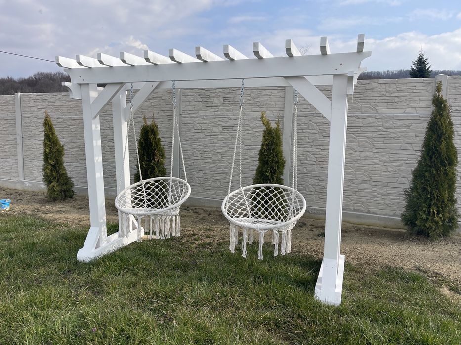 Balansoar din lemn masiv de brad rotund / leagan