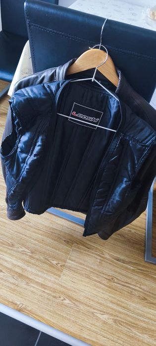 Geacă moto piele și Set protecții moto