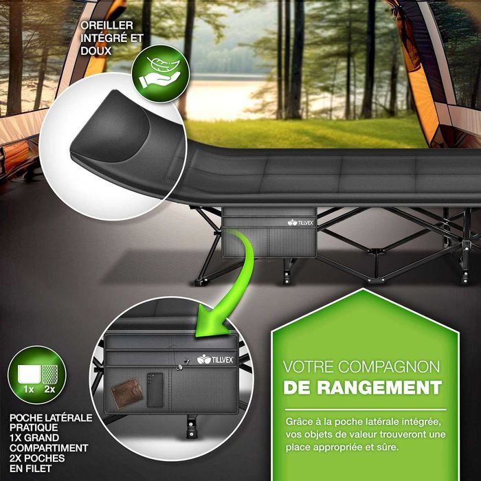 Сгъваемо къмпинг легло с чанта за носене, до 200 кг ПРОМОЦИЯ