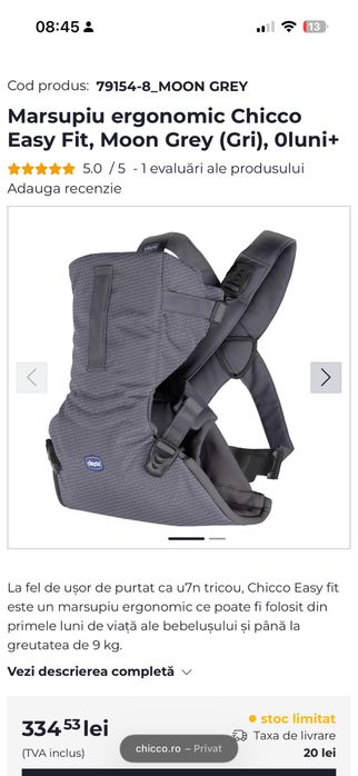 Marsupiu ergonomic Chicco Easyfit 0+