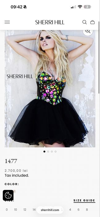 Vand rochie scurta eleganta de seara neagra Sherri Hill marime XS
