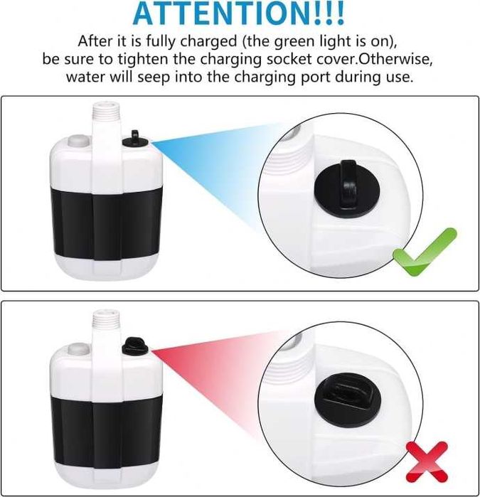 Преносим портативен душ с USB зареждане за къмпинг пътувания и градина