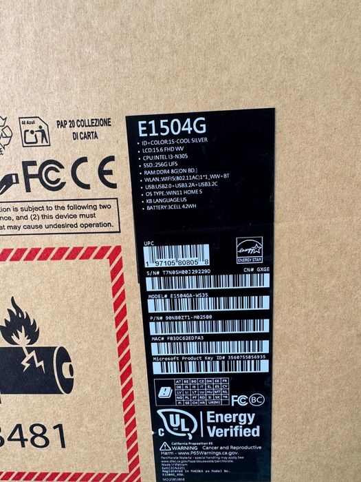 ASUS Vivobook Go 15 , Intel Core i3-N305, 8/256 gb UFS, 15.6", FHD