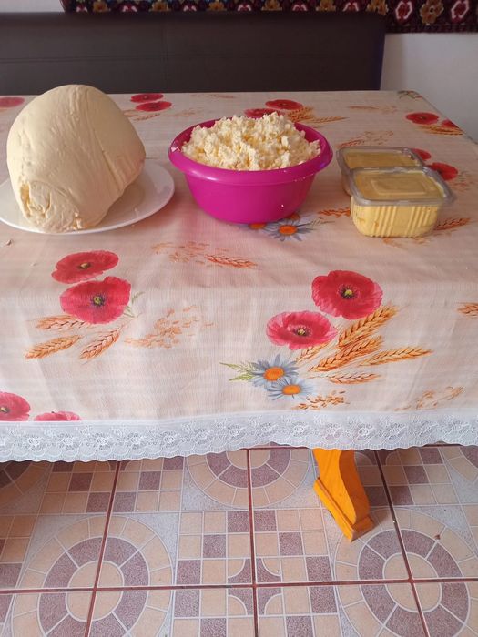 Brânză, caș și unt de vacă de vanzare.