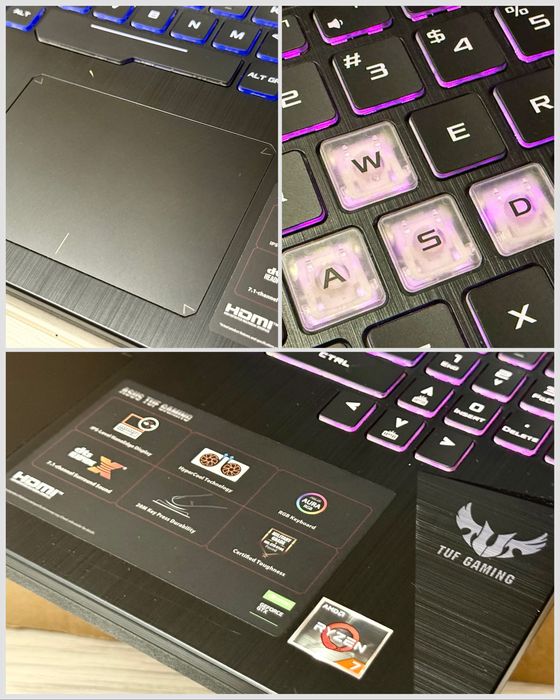 15.6 IPS/ Ryzen 7 /GTX 1650 / 16GB /SSD / Asus TUF /RGB /MIL-STD-810