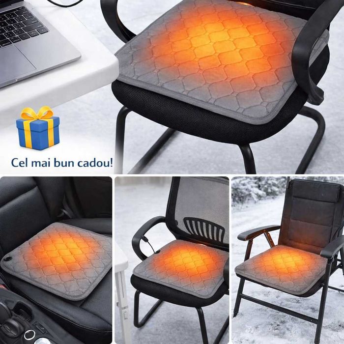 Perna electrica incalzire rapida USB pentru birou sau masina 45x45x3cm