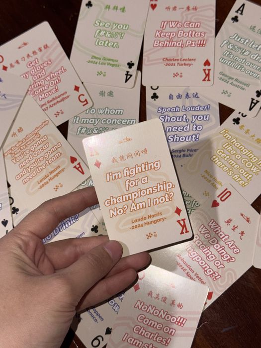 Игровые карты в тематике Формула1