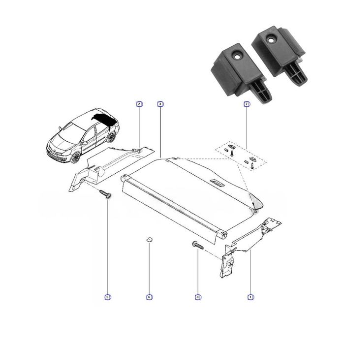 Комплект водачи на щора за багажник на RENAULT Clio III / Megane II