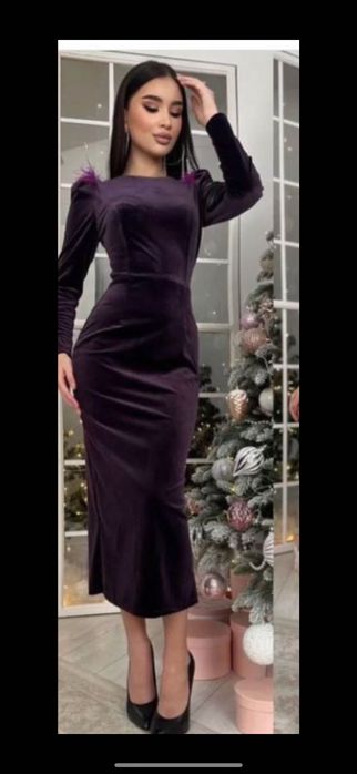 Женское платье велюр бархат