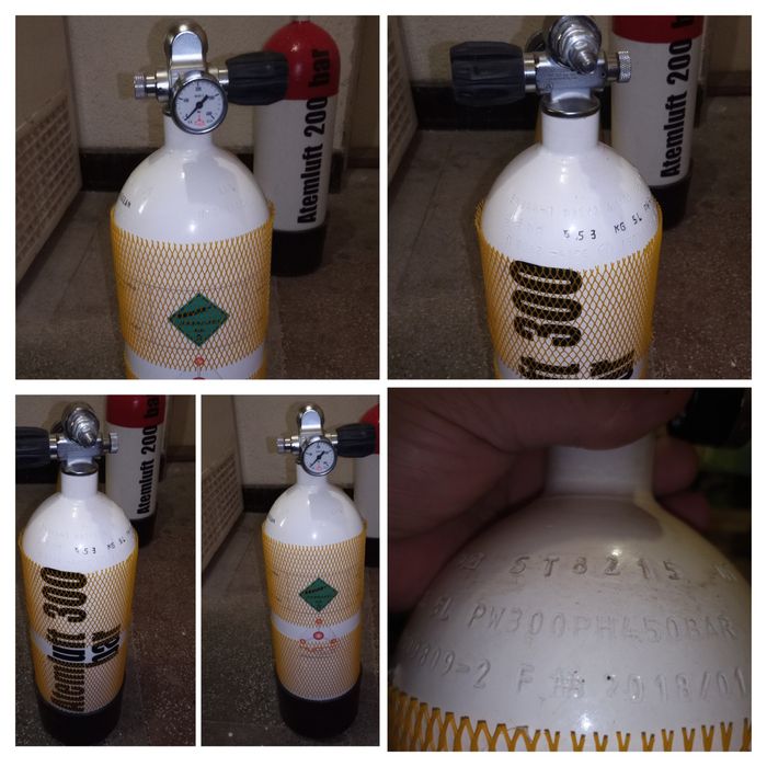 Продавам желязна бутилка - 1 брой - 5L - 300 BAR - АТМОСФЕРИ работно налягане