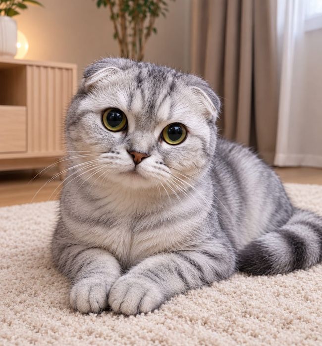 Шотландская кошечка Скоттиш -фолд