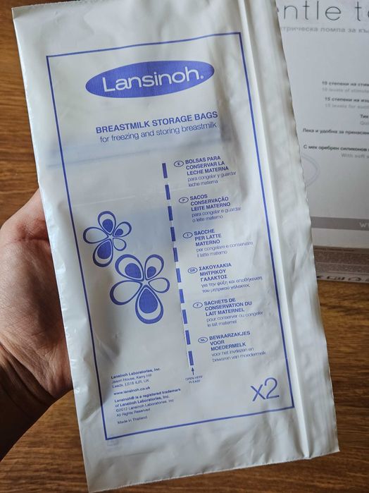 Помпа за кърма Cangaroo Gentle Touch, пликчета за съхранение на кърма