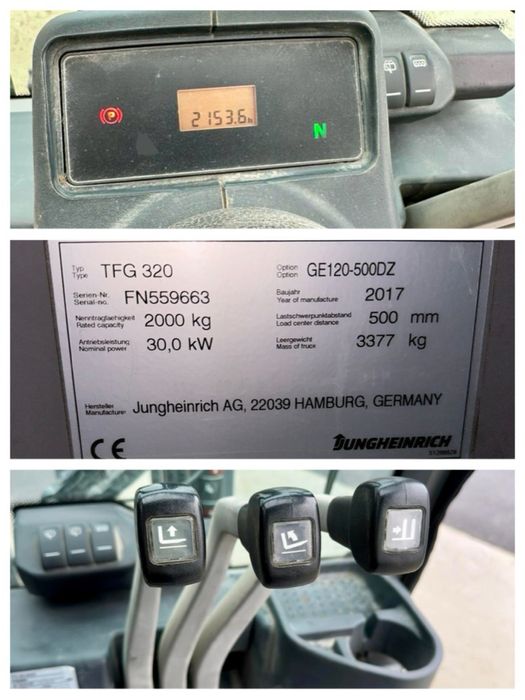 Stivuitor cu ISCIR Jungheinrich TFG 320 GPL Triplex an 2017 Impecabil