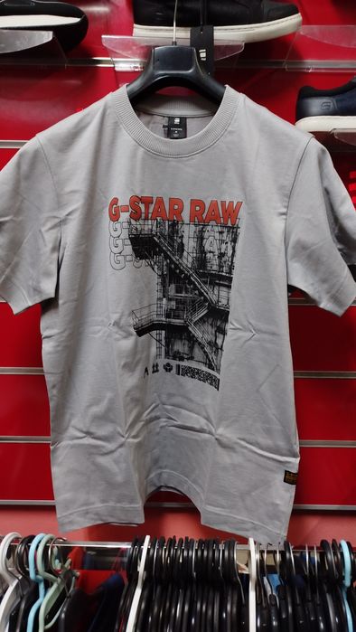Оригинална тениска G-Star Raw Stairs M , L нова мъжка сива oversize