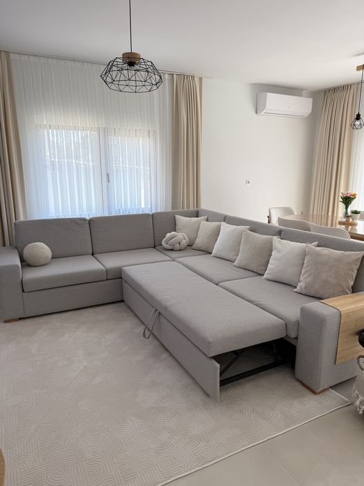 Ъглов разтегателен диван с ракла