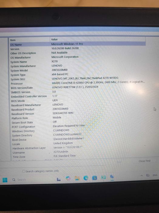 Продавам лаптоп Lenovo x270