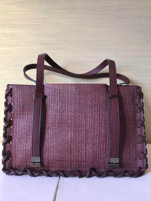 дамска кожена чанта 3 в 1 - НОВА - цвят бордо