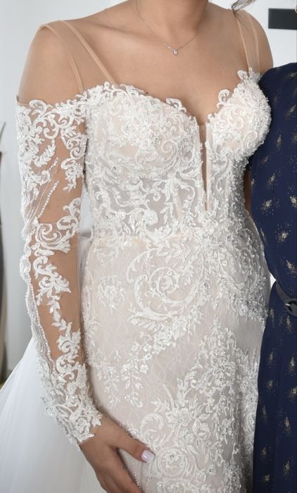 Rochie de mireasa eleganta, stil sirenă - marimea S