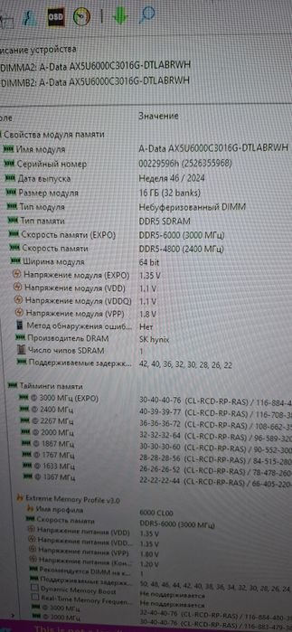 Продам оперативную память DDR5-6000