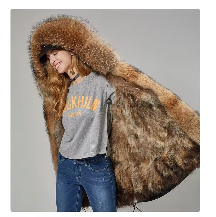 Дамска парка естествен косъм