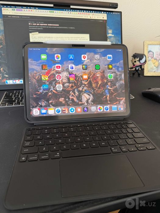 iPad Air M2 11” (128GB 100% акб)  Apple Pencil Pro + чехол клавиатура