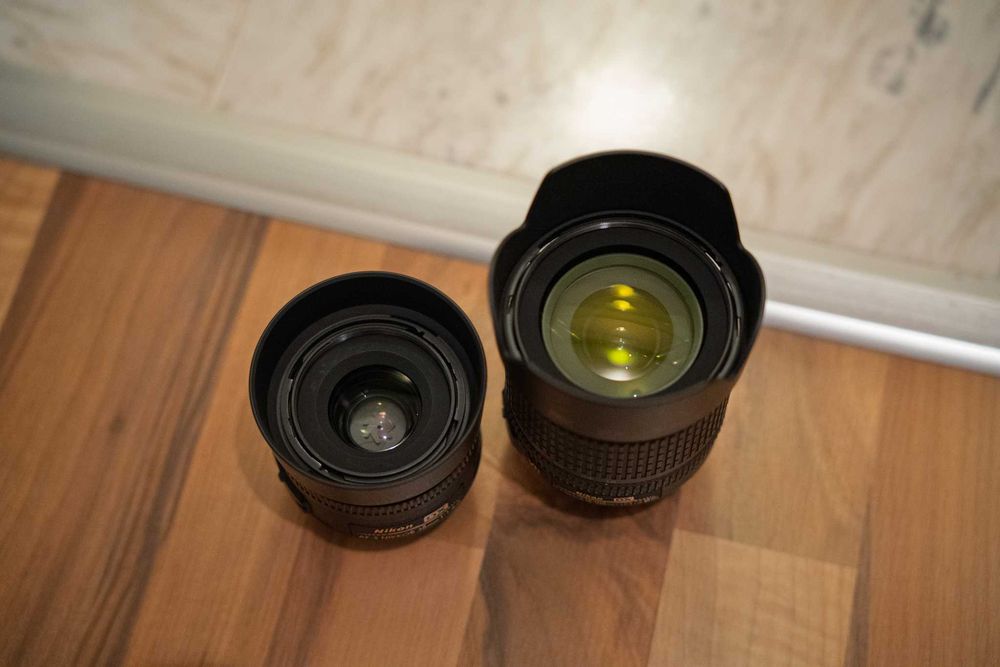 Nikon D7000 на 26к кадри, 35mm 1.8G, 18-105, грип, спусък, батерии, чанта