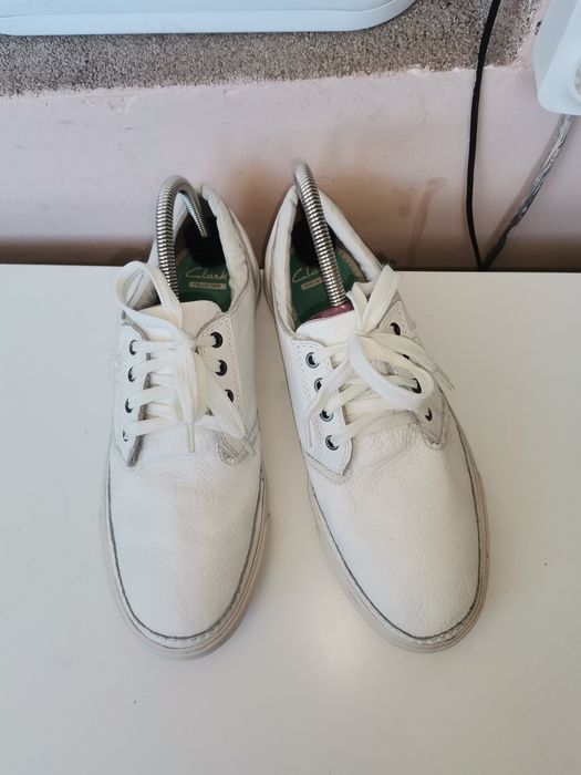 Бели обувки Clarks 42 н. Естествена кожа