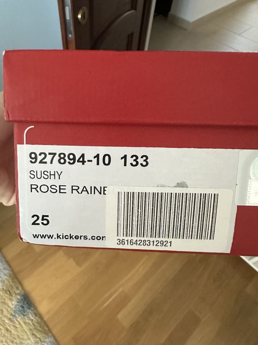 Sandale Kickers din piele, inchidere velcro, 25 EU, interior 15.7 cm