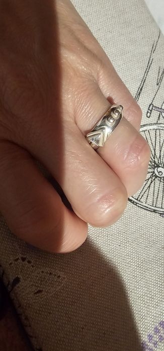 Сребърни - пръстен висулки ,нежно колие