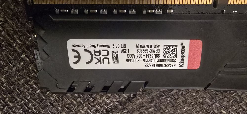 Memorie Ram Kingston Fury Beast Kit 32Gb ( 2 x 16Gb )Ddr4 3200 MHz CL16