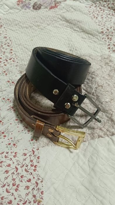 Кожаный ремень ручная работа мастера