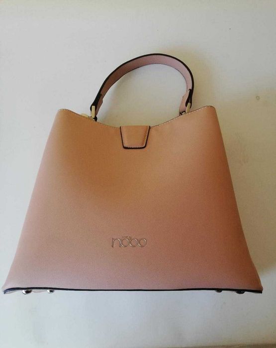 Geanta NOBO roz somon soft pink originala, medie, piele ecologica