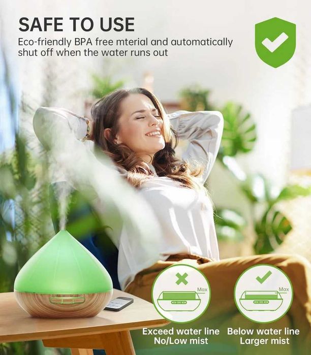 RGB 500ml Арома Дифузер с дистанционно, 7 RGB цвята