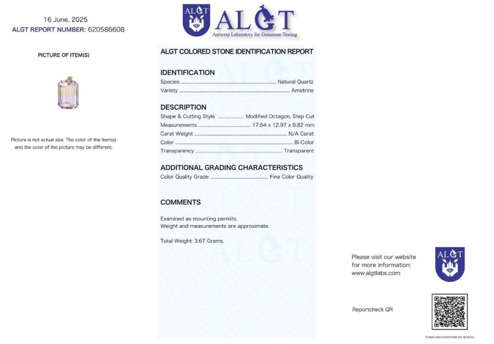 Colier aur 18k  cu pandantiv ametist 17.75 carate