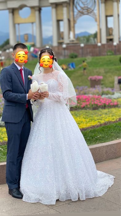 Свадебное платье с блестками